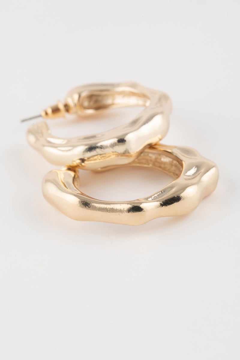 DeFacto Gold Woman Woman Hoop Gold Earrings Casual - Image 3